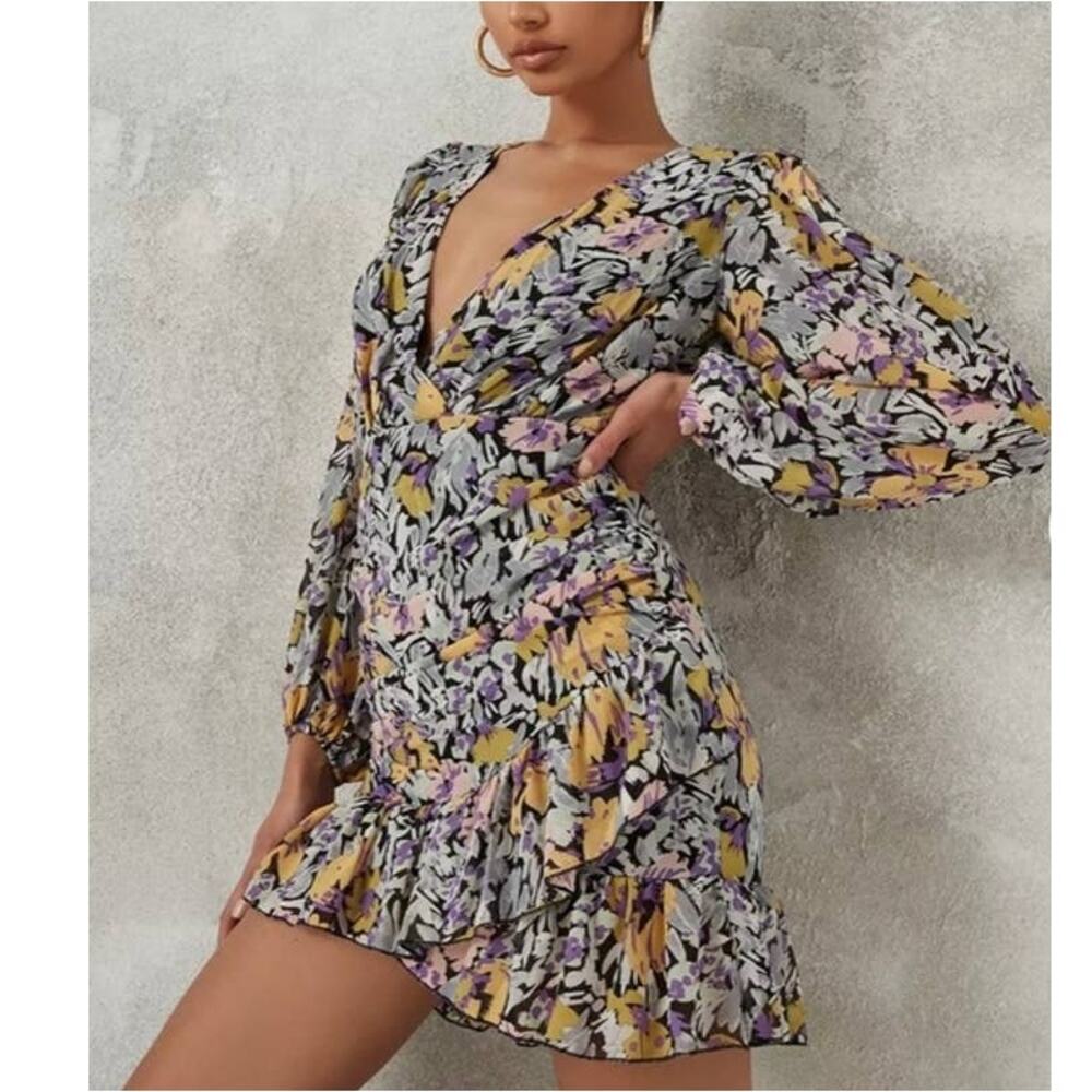 Missguided Ditsy Floral Print Mini Dress US Size 6 Coacktail Party